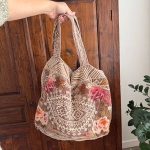 Johnny Was Velvet Bloom Tote in Rose